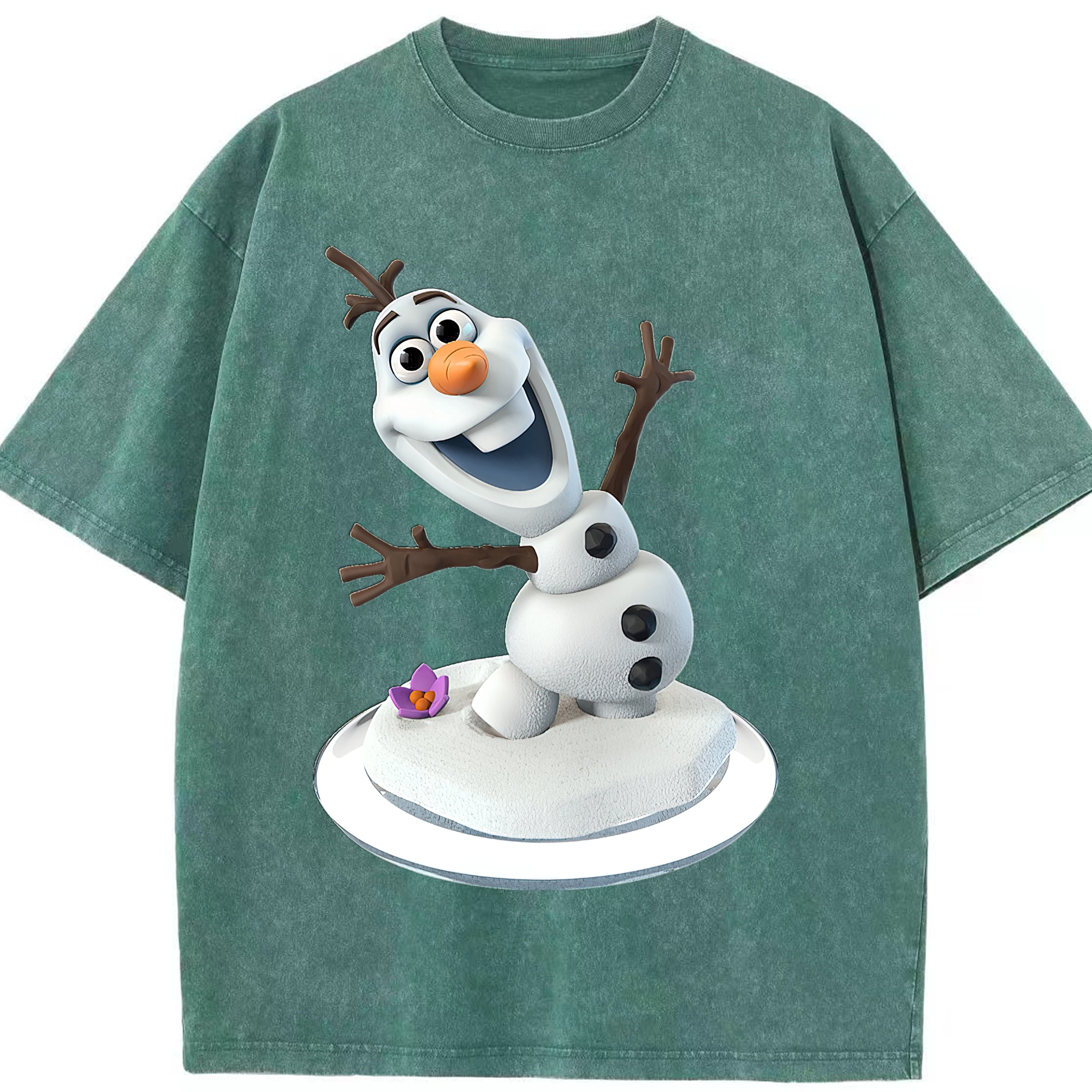 （画像用） アナと雪の女王 アンナ エルサ Frozen Anna Elsa 綿100% ヴィンテージ風 半袖Tシャツ（フロントプリント）